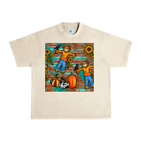 Sandshell fall scarecrow seamless pattern Urban Heavy Tee - BundleAndBundleShop