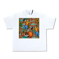 White fall scarecrow seamless pattern Urban Heavy Tee - BundleAndBundleShop
