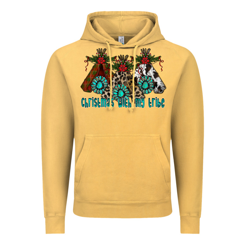 Christmas With Tribe Vintage Hoodie by CowhideDigitalArt | Teevron