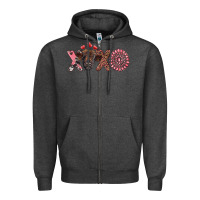 Charcoal Heather xoxo calf and gemstone Zipper Hoodie - RanaPortraitStore