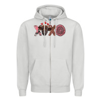 Dove Grey xoxo calf and gemstone Zipper Hoodie - RanaPortraitStore