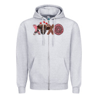 Heather Grey xoxo calf and gemstone Zipper Hoodie - RanaPortraitStore