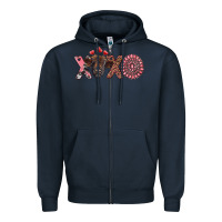 Navy xoxo calf and gemstone Zipper Hoodie - RanaPortraitStore