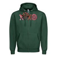 Sports Green xoxo calf and gemstone Zipper Hoodie - RanaPortraitStore
