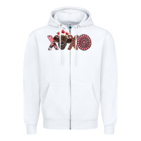 White xoxo calf and gemstone Zipper Hoodie - RanaPortraitStore