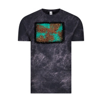 Cloud Black western leopard turquoise glitter tooled leather Vintage Tee - FaDigitalArtStudio