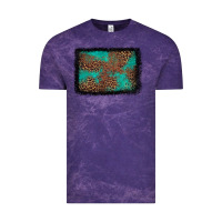 Cloud Purple western leopard turquoise glitter tooled leather Vintage Tee - FaDigitalArtStudio