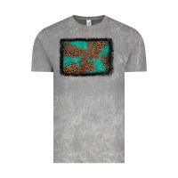 Cloud Rock western leopard turquoise glitter tooled leather Vintage Tee - FaDigitalArtStudio