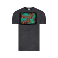 Vintage Black western leopard turquoise glitter tooled leather Vintage Tee - FaDigitalArtStudio