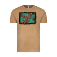 Vintage Camel western leopard turquoise glitter tooled leather Vintage Tee - FaDigitalArtStudio