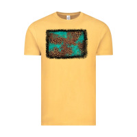 Vintage Mustard western leopard turquoise glitter tooled leather Vintage Tee - FaDigitalArtStudio