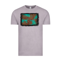 Vintage Zinc western leopard turquoise glitter tooled leather Vintage Tee - FaDigitalArtStudio