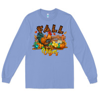 Colony Blue Fall Vibes Long Sleeve Tee - CowhideDigitalArt
