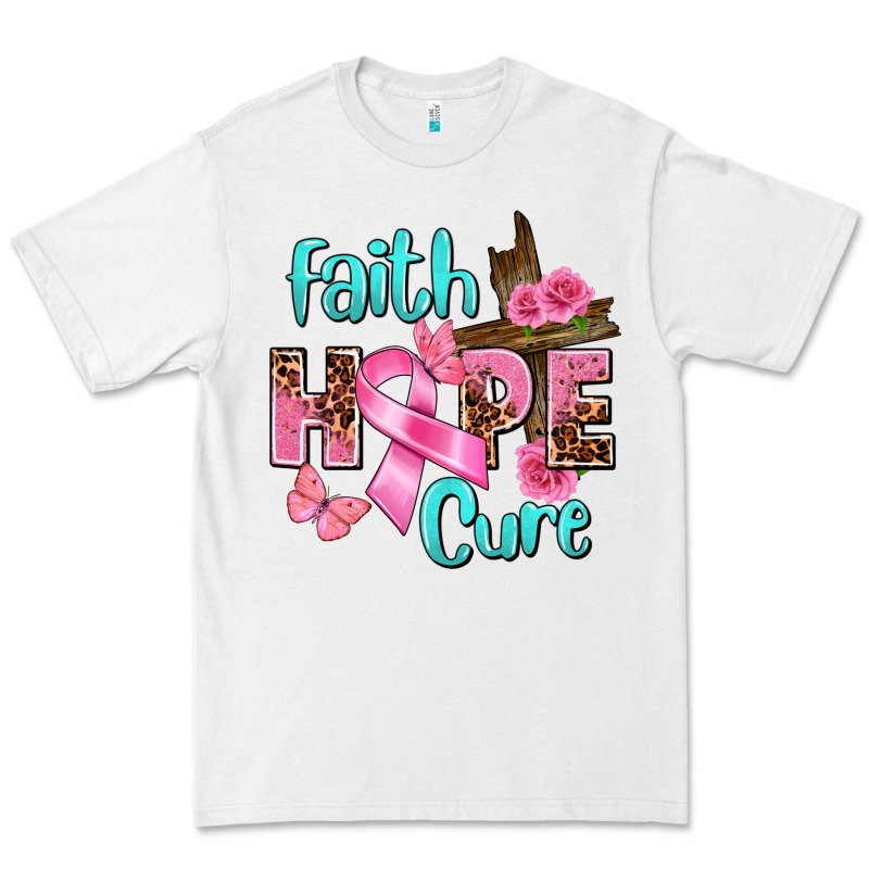 Faith Hope Cure Breast Cancer Premium Tee by FaDigitalArtStudio | Teevron