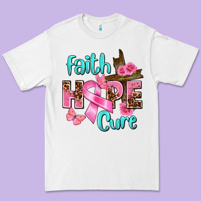 Faith Hope Cure Breast Cancer Premium Tee Designed By Fadigitalartstudio