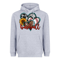 Heather Grey baseball hearts Heavyweight Hoodie - Jasminsmagicworld