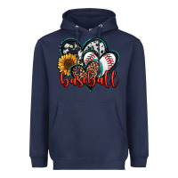 Navy baseball hearts Heavyweight Hoodie - Jasminsmagicworld