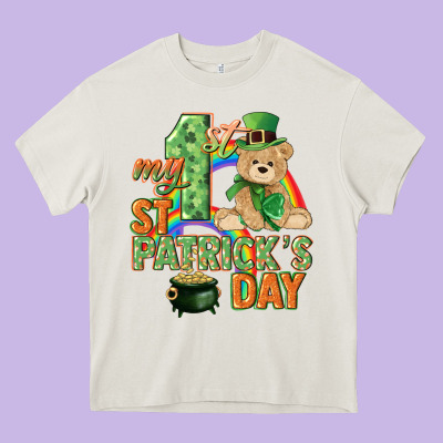 My First St. Patrick's Day Heavy Core Tee Designed By Cowgirlartshop