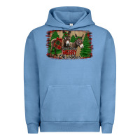 Pigment Pebble Blue donkey christmas Urban Hoodie - Jasminsmagicworld