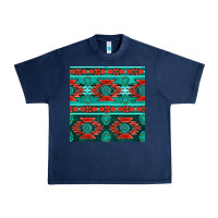 Navy native american aztec seamless pattern 4 Urban Heavy Tee - BundleAndBundleShop