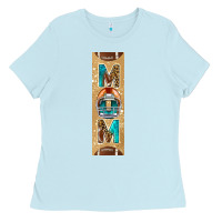 Baby Blue american football with leopard pen wraps Ladies Tee - BundleAndBundleShop