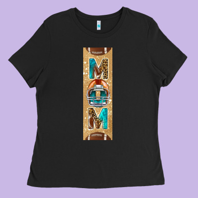 American Football With Leopard Pen Wraps Ladies Tee Designed By Bundleandbundleshop