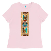Bubblegum Pink american football with leopard pen wraps Ladies Tee - BundleAndBundleShop