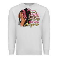 Dove Grey She who kneels before god can stand before anyone Premium Sweatshirt - RanaPortraitStore