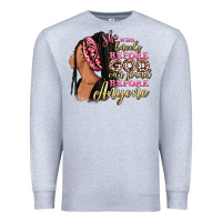 Heather Grey She who kneels before god can stand before anyone Premium Sweatshirt - RanaPortraitStore