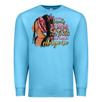 Ocean Blue She who kneels before god can stand before anyone Premium Sweatshirt - RanaPortraitStore