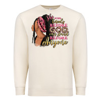 Sandshell She who kneels before god can stand before anyone Premium Sweatshirt - RanaPortraitStore