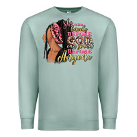 Seafoam She who kneels before god can stand before anyone Premium Sweatshirt - RanaPortraitStore