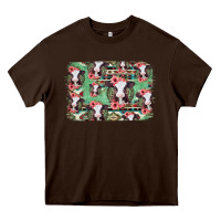 Chocolate Brown baby cow floral aztec background Heavy Core Tee - Jasminsmagicworld