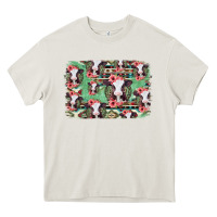Cream baby cow floral aztec background Heavy Core Tee - Jasminsmagicworld