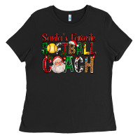 Black Santa's Favorite Softball Coach For Christmas Ladies Tee - FaDigitalArtStudio