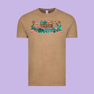 Coffe Teach Repeat Libbey Glass Vintage Tee Designed By Bundleandbundleshop