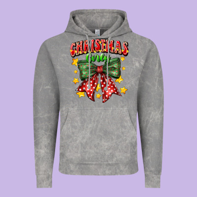 Festive Holiday Bow Design Vintage Hoodie Designed By Cowhidedigitalart