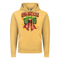 Vintage Mustard festive holiday bow design Vintage Hoodie - CowhideDigitalArt