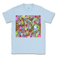 Dusty Blue Easter bunnys eggs Classic Tee - OliviaCreatesArt