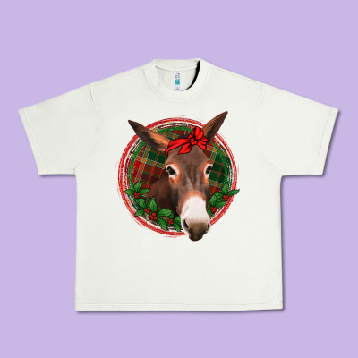 Christmas Donkey With Bandana Urban Heavy Tee Designed By Jasminsmagicworld