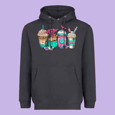 Cna Nurse Coffee Cups Heavyweight Hoodie Designed By Jasminsmagicworld