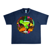 Navy hispanic heritage month round earrings 2 Urban Heavy Tee - BundleAndBundleShop