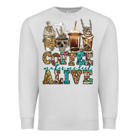 Dove Grey coffee makes me feel alive skeleton coffee cups Premium Sweatshirt - Jasminsmagicworld