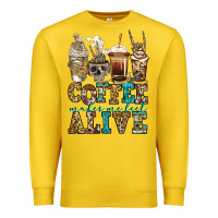Lemon coffee makes me feel alive skeleton coffee cups Premium Sweatshirt - Jasminsmagicworld