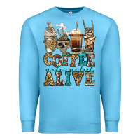 Ocean Blue coffee makes me feel alive skeleton coffee cups Premium Sweatshirt - Jasminsmagicworld