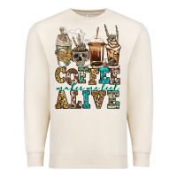 Sandshell coffee makes me feel alive skeleton coffee cups Premium Sweatshirt - Jasminsmagicworld