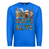 True Royal coffee makes me feel alive skeleton coffee cups Premium Sweatshirt - Jasminsmagicworld
