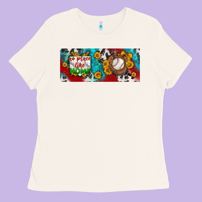 No Place Like Home Baseball Ladies Tee Designed By Bundleandbundleshop