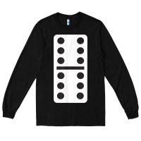 Black double six dominoes tshirt halloween costume 6 6 domino game t shirt Long Sleeve Tee - baoMotion