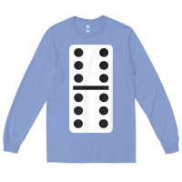 Colony Blue double six dominoes tshirt halloween costume 6 6 domino game t shirt Long Sleeve Tee - baoMotion